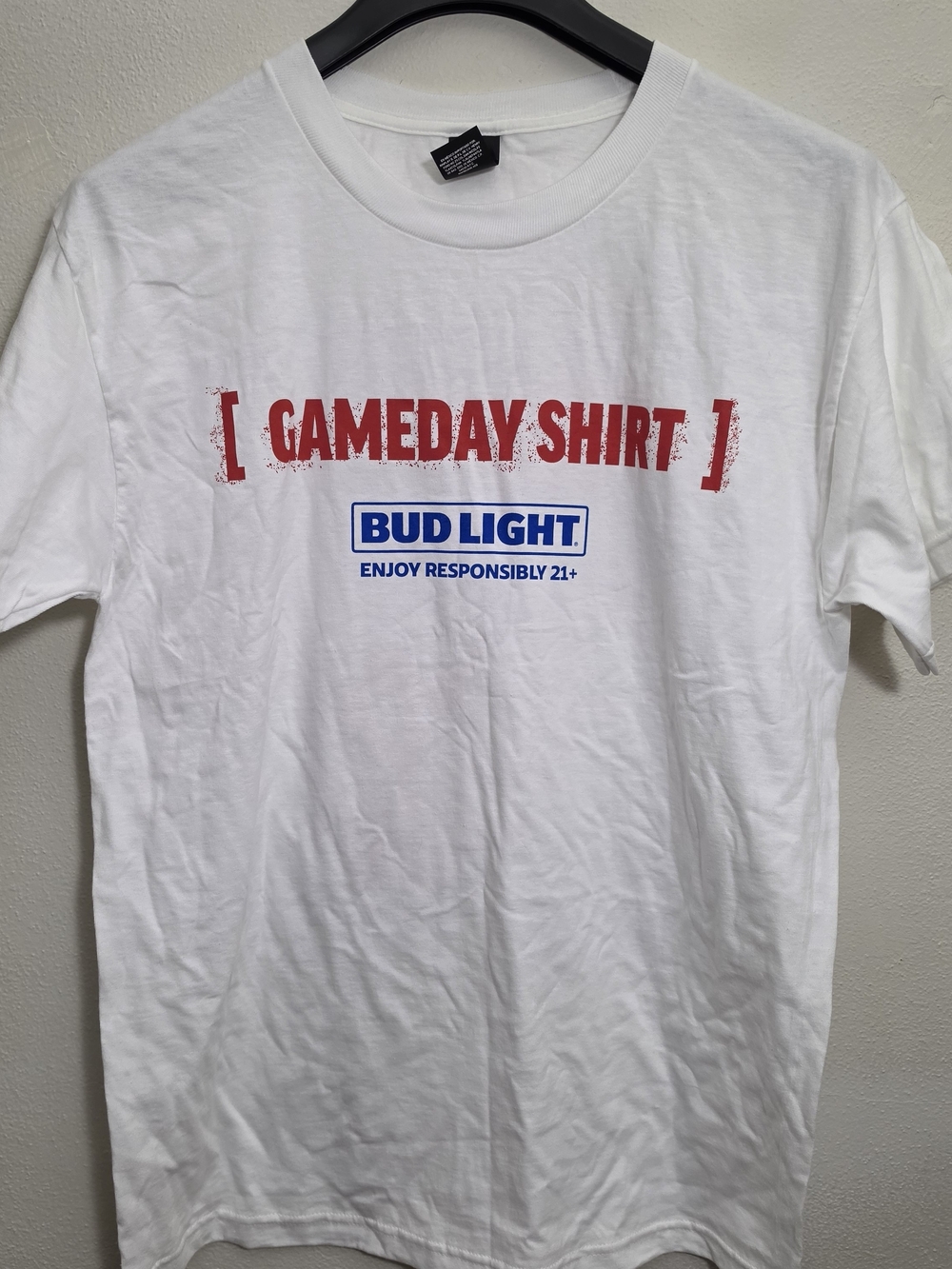 Bud Light Gameday Shirt Football Promo T-Shirt Men’s Medium Hanes Beefy-T White